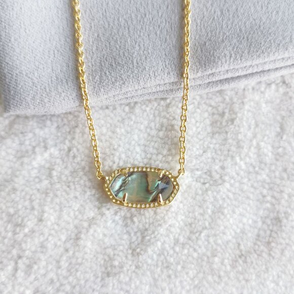New Kendra Scott Gold Necklace - Elisa Abalone Shell - Picture 3 of 4